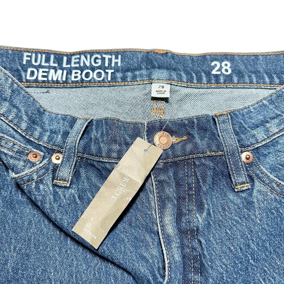 J. Crew | Women | Full Length Demi-Boot Raw Hem Kamari Wash Jeans | Size 28 - Picture 8 of 14